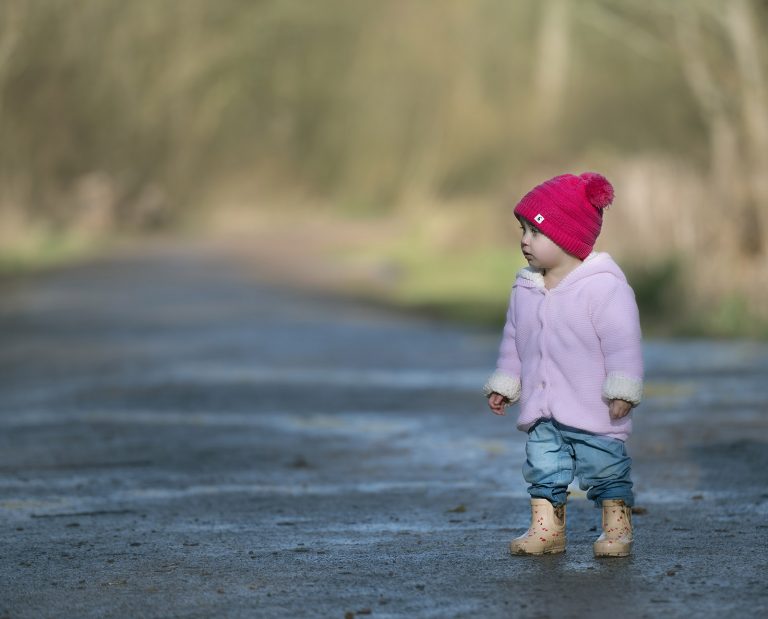 girl in woods in Norfolk