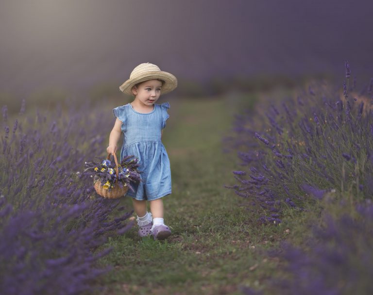 girl in Norfolk lavender field heacham